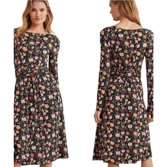 Boden Dresses & Skirts - 4656) Boden Abigail Floral Long Sleeve Jersey Knit Midi Dress 6P